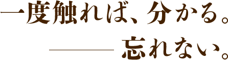 一度触れば、分かる。忘れない。